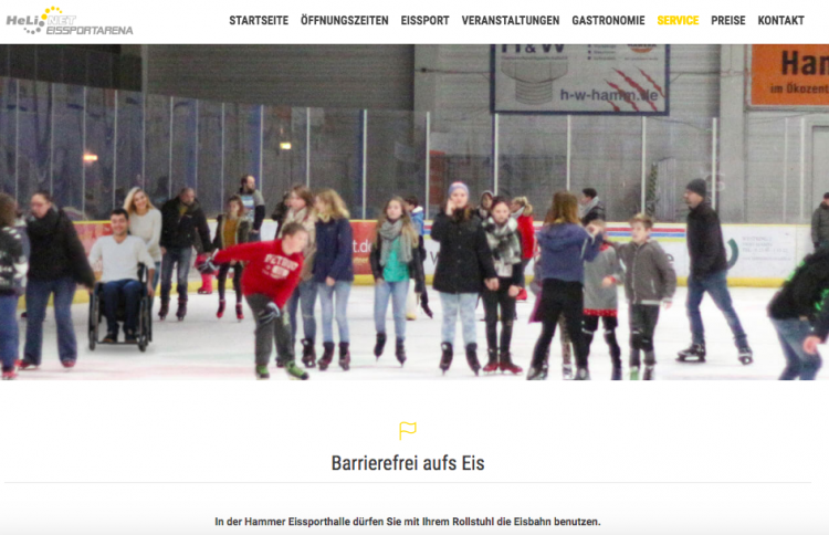 Mit Rollstuhl auf die Eisbahn
