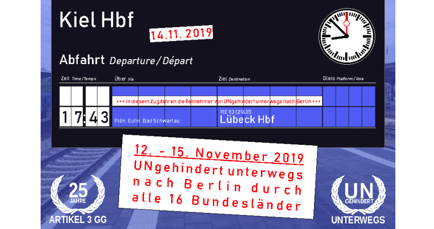 Grafik zeigt Infotafel der DB mit Abfahrt Kiel HBF